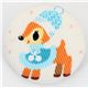 cute baby deer button white Kokka fabric button