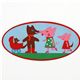 cute big woven label pig wolf family