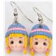 cute blonde girl head earrings kawaii