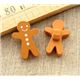 s�sser brauner Lebkuchenmann Holzknopf kawaii 1 St�ck