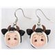 cute cow girl head earrings kawaii