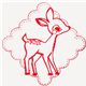 cute deer stamp with ornament kawaii