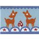 cute deer with star eyes trim woven ribbon toadstool