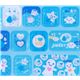 cute gingerbread man clouds keyboard sticker blue