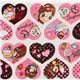 cute glitter hearts girls Kokka Fabric from Japan