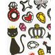 s�sse Katzen Sticker Aufkleber kawaii Krone Diamant
