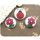 cute ladybird flowers buttons 3 pcs