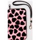 cute leo heart velvet cellphone case pink