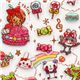 s�sse Makronen Glitzer Sticker Japan kawaii