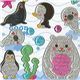 s�sse Meerestiere Glitzer Aufkleber Sticker Eisb�r