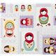 s�sse Matroschka violetter Kokka Canvas Stoff aus Japan