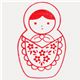 cute matryoshka stamp Russian doll apron no3