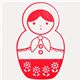 cute matryoshka stamp Russian doll buttons no11
