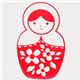 cute matryoshka stamp Russian doll flowers no2