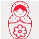 cute matryoshka stamp doll big flower no9