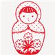 cute matryoshka stamp doll daisy no13