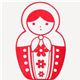 cute matryoshka stamp doll dots flowers no7