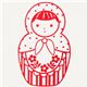 cute matryoshka stamp doll dots wimple no10