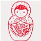 cute matryoshka stamp doll flower apron no4