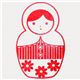 cute matryoshka stamp doll stripes blouse no12