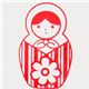 cute matryoshka stamp doll stripes flower no5