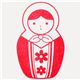 cute matryoshka stamp doll stripes flowers no6