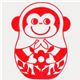 cute monkey matryoshka stamp kawaii