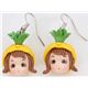 cute pineapple girl head earrings kawaii
