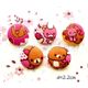 cute pink Rilakkuma bear buttons 5pcs