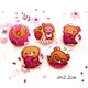 cute pink Rilakkuma bear buttons San-X 5pcs
