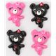 s�sse pinke schwarze B�ren Miniatur Deko kawaii 2 St�ck