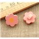 cute pink flower wooden button kawaii 1 pc