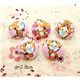 cute pink tiger buttons circle button 5 pcs