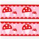 cute pink toadstools woven ribbon trim dots