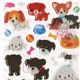 s�sse Welpen Glitzer Sticker Aufkleber Hunde Baby