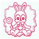 cute rabbit stamp with lollipop kawaii Japan