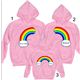 s�sser Regenbogen Kapuzenpullover Hoodie rosa XL