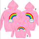 s�sser Regenbogen Kapuzenpullover Hoodie rosa f�r Kind