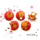 cute red Rilakkuma bear buttons 5pcs