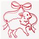 cute sheep with ribbon stamp kawaii
