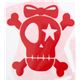 cute skull velour iron-on red kawaii