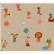 cute small animals dark-beige Kokka canvas fabric Japan
