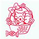 cute squirrel stamp with basket kawaii Japan
