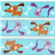 cute turquoise dogs woven ribbon trim bones