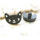 cute wooden button black cat kawaii 1 pc