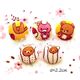 cute yellow Rilakkuma bear buttons 5pcs
