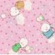 rosa kawaii Stoff mit B�ren und Luftballons 0,75m
