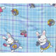 blauer kawaii karierter Stoff mit Hasen 0,5m