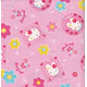 rosa kawaii Stoff mit Hasen Blumen 0,5m