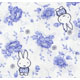 blauer kawaii Stoff mit Hasen 0,5m